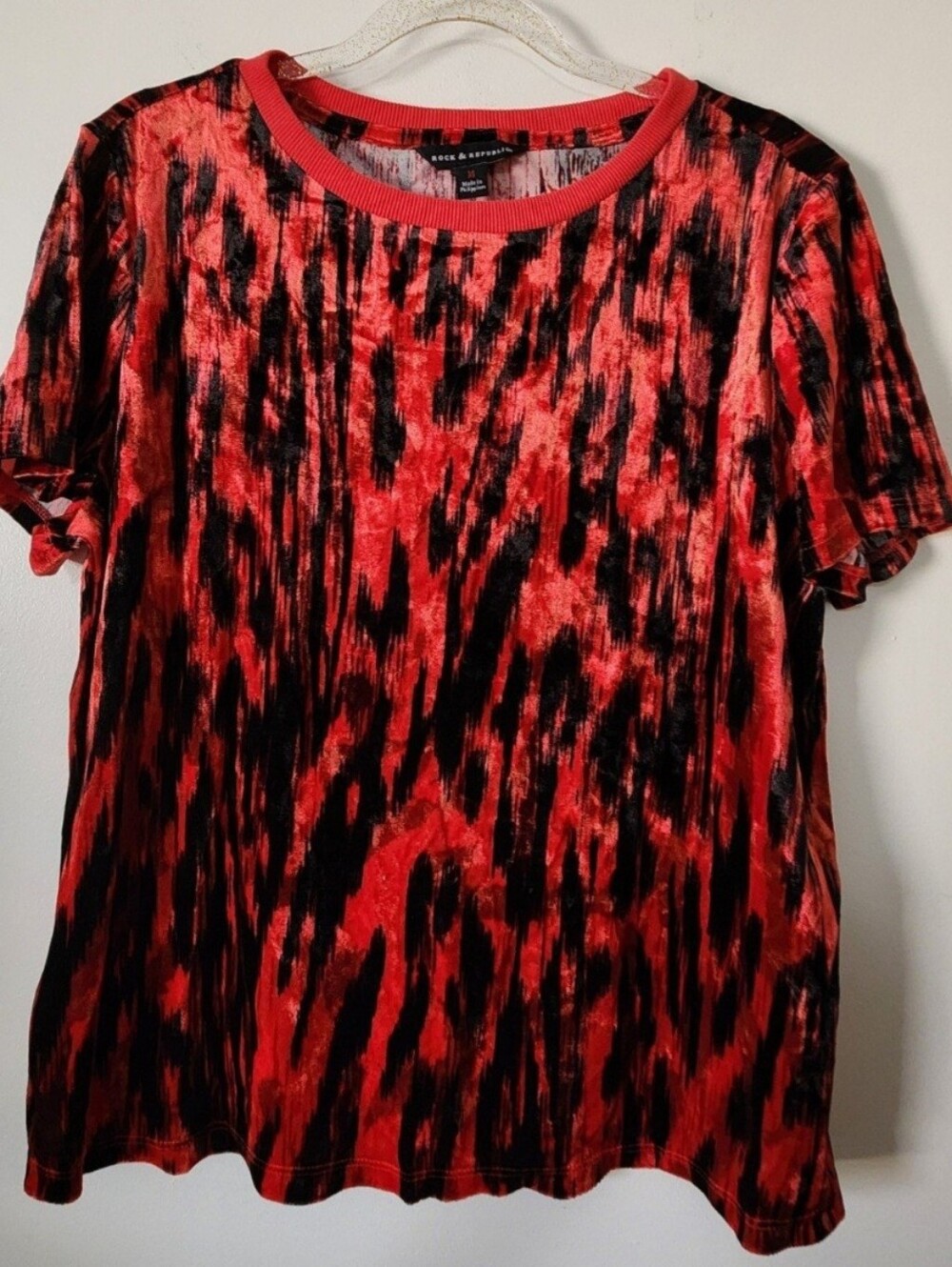 Rock & Republic Crushed Velvet Top Edgy Vampirecore Rocker Chick Grunge Medium